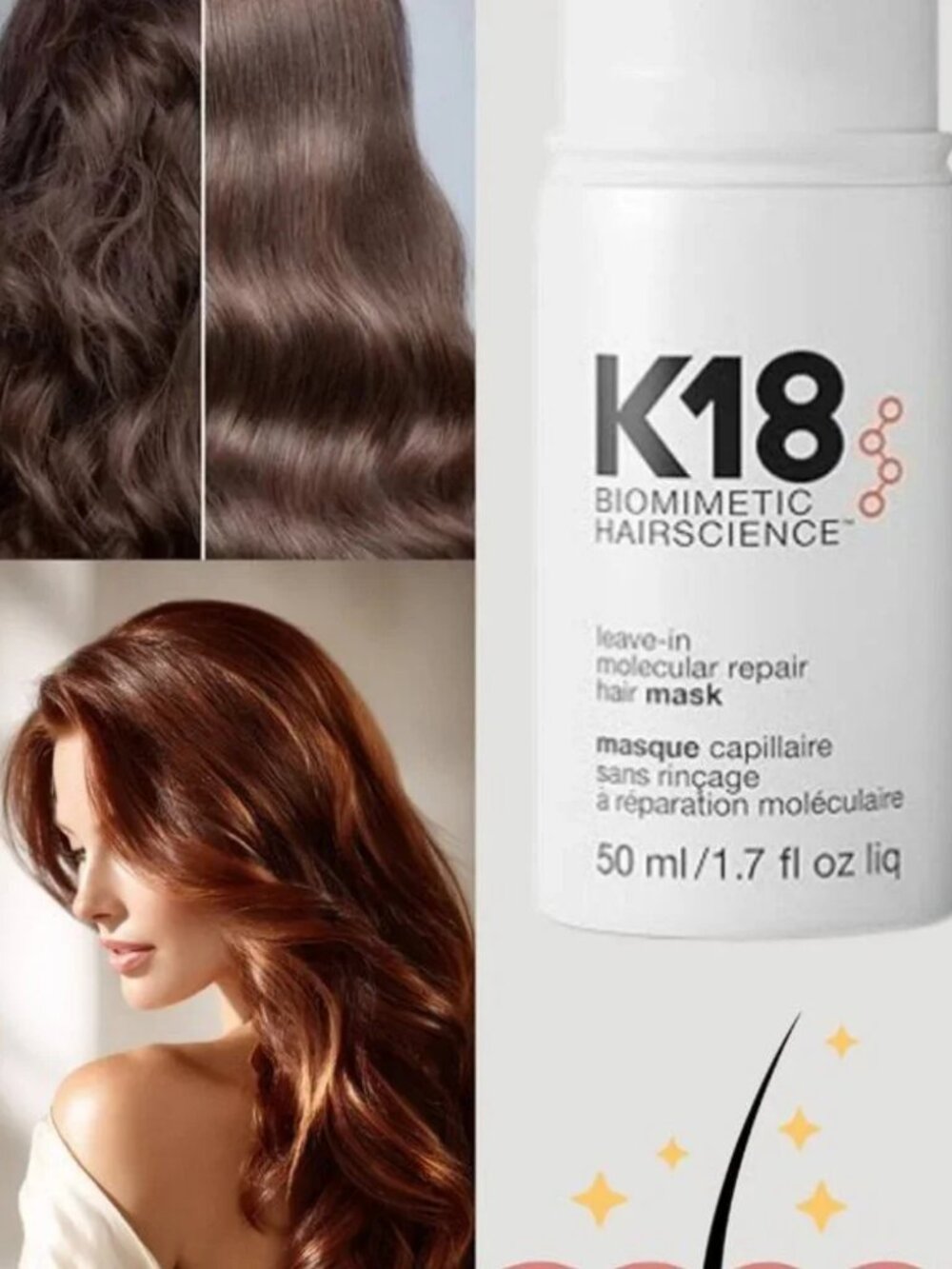 K18 Leave-In Molecular Repair Hair Mask 50ml Salon Hair Treatment 2 Pack - Picture 4 of 4